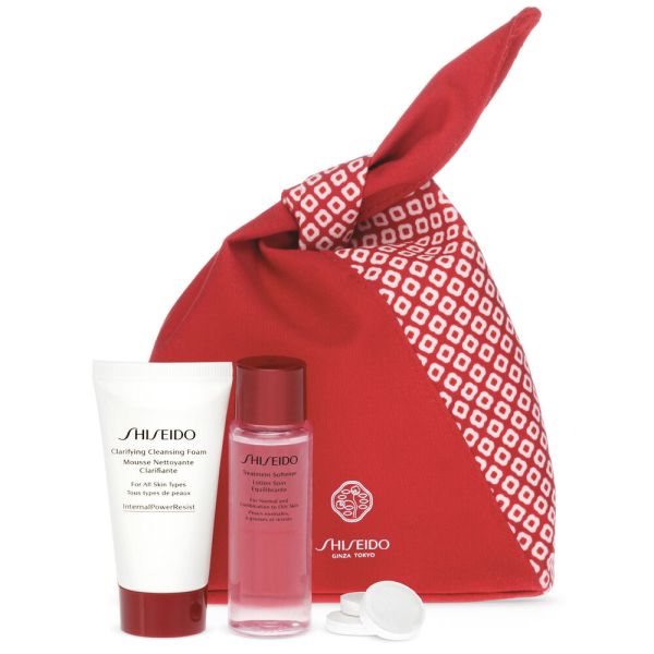 Shiseido Cleanse & Balance Travel Kit: Clarifying Cleansing Foam Internal Power Resist For All Skin Types 30 Ml + Treatment Softener For Normal And Combination To Oily Skin 30 Ml 3598381106857