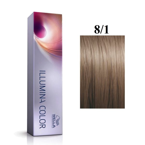 Vopsea permanenta Wella Professionals Illumina Color 8/1, Blond Deschis Cenusiu, 60ml 8005610543086